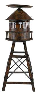 Ebros Vintage Old Fashioned Rustic Metal Water Tank Tower Pillar Candle Holder Stand