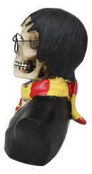 Scary Potter Sorcerer Gryffindor Skeleton With Scarf And Glasses Mini Figurine