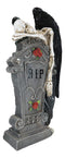 Large Winged Death Angel Grim Reaper Skeleton By Graveyard Tombstone Figurine