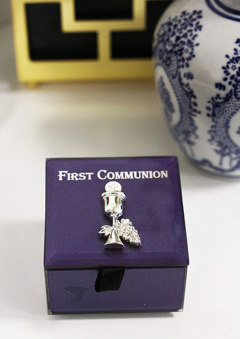 Ebros First Holy Communion Eucharist Sacrament Rosary Trinket Keepsake Glass Box