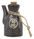 Ebros Pack of 6 Shoyu Tenmoku Porcelain Soy Sauce Condiment Dispenser Flask 7oz