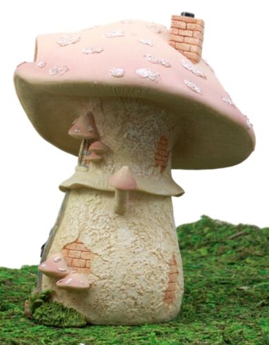 Ebros Gift Enchanted Fairy Garden Miniature Pink Mushroom House Figurine 7.5"H Do It Yourself Ideas For Your Home - Ebros Gift