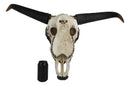 38"L Southwestern Mosaic Turquoise Bling Bison Steer Cow Skull Wall Decor Plaque