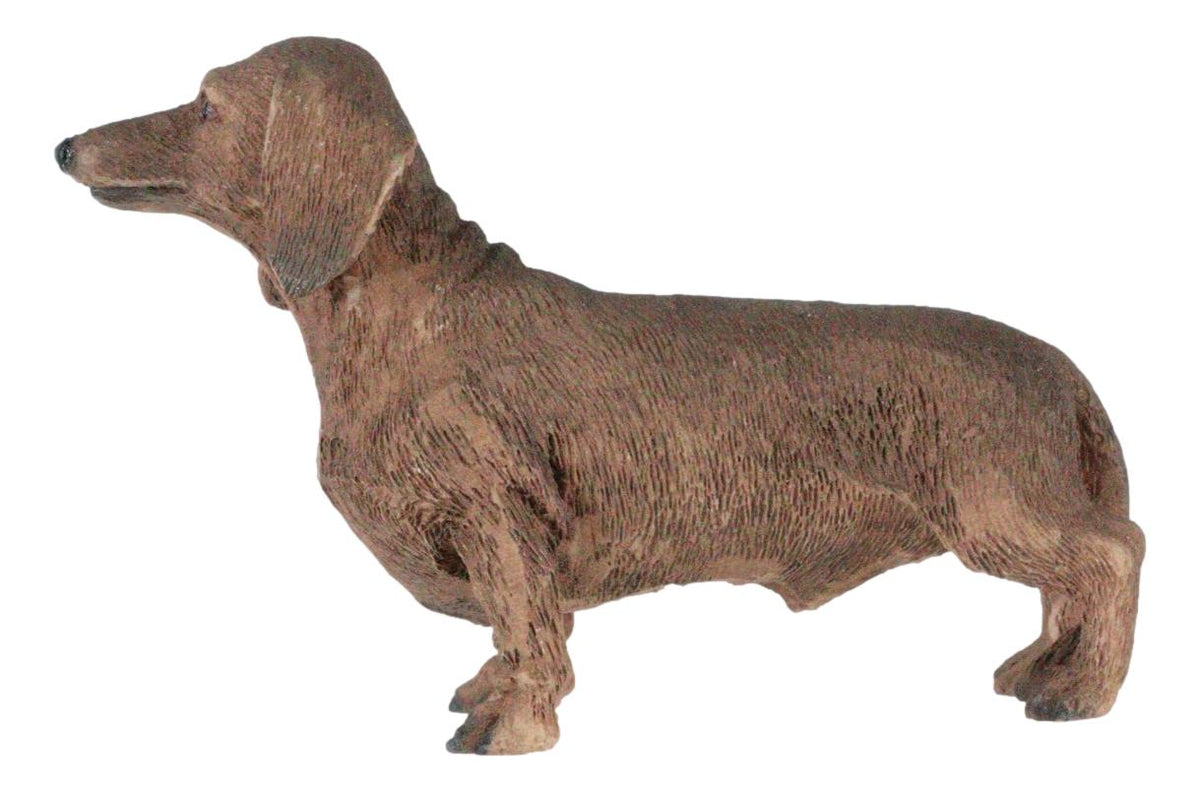 Adorable Lifelike Pet Pal Chocolate Dachshund Sausage Dog Miniature Figurine - Ebros Gift