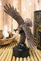 Ebros 9.25" Tall Wings of Glory Swooping Broad Winged Bald Eagle by Cliff Rocks Statue Bronze Electroplated Resin Figurine with Base USA Patriotic Home and Office Decor Flying Wild Life Eagles