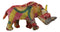 Safari Rhinoceros Hand Crafted Paper Mache In Colorful Sari Fabric Figurine