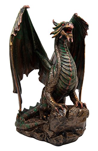 Ebros Lord of The Skies Roaring Rust Fire Dragon Figurine 9" H Mythical Fantasy