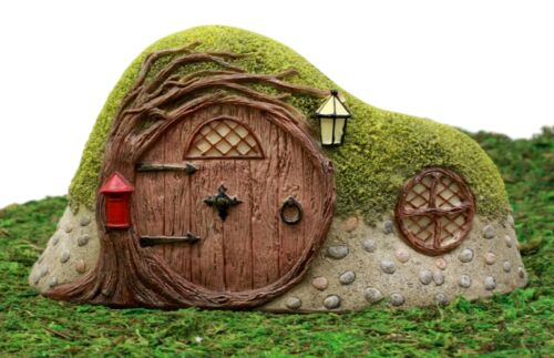 Ebros Gift Enchanted Fairy Garden Miniature Withered Tree Cottage House Under Curved Stony Green Hill Figurine 4"H Do It Yourself Ideas For Your Home