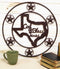 20"D Vintage Rustic Western Star God Bless Texas Metal Circle Wall Hanging Decor