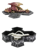 Ebros Celtic Knotwork Grave Tomb Skulls Mythical Sleeping Dragon Crucifix Box