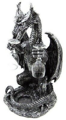 Large Legendary Smaug Brewery Black Dragon Wine Valet Holder Statue Wine Glasses
