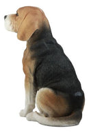 Lifelike Realistic Classic Tri Colored Beagle Dog Statue 14.5"H Pedigree Breed