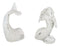 Rustic White Stone Finish Ocean Siren Mermaid Body & Tail Bookends Figurine Set