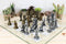 Ebros Kingdoms at War Egyptian VS Roman Army Resin Chess Pieces With Glass Board Set