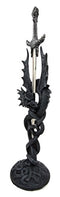 Ebros Gift Celtic Slitherin Dragon Holding Excalibur Sword Letter Opener Figurine