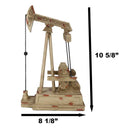Rustic Vintage Nodding Donkey Pumpjack Oil Derrick Rig Faux Wood Sculpture