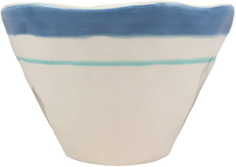 Ebros Blue And White Sea Turtle Ceramic Dinnerware (Small Soup Bowl, Set of 2)