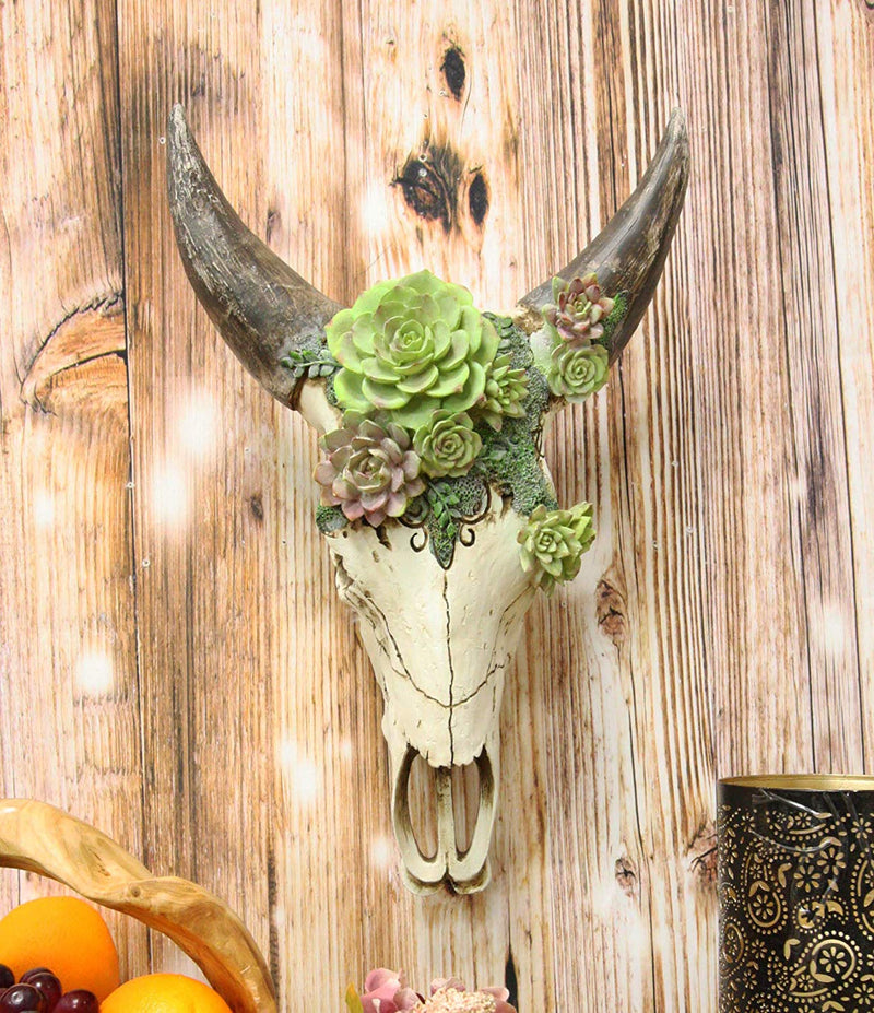 cow skull succulent planter Ebros Western Vintage Aged Faux Taxidermy Wildlife Horned Game Animal –  Ebros Gift
