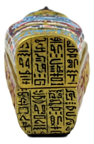 Ancient Egyptian Saqqara Pharaoh Mummy Sarcophagus Figurine 4"H Keepsake Box