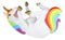 Fantasia Rainbow Unicorn With Golden Horn Wine Holder Figurine Kitchen Statue
