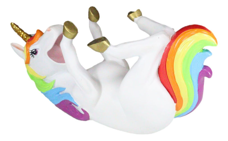 Fantasia Rainbow Unicorn With Golden Horn Wine Holder Figurine Kitchen Statue