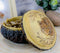 Ebros Rustic Faux Wood Alpha Wolf Jewelry Box Figurine 4" Diameter