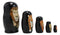Ebros Gift Black Safari Jungle Animals Cats Lion Tiger Cheetah Jaguar Tabby Cat Wooden Toy Stacking Nesting Dolls 5 Piece Set Hand Painted Wood Decorative Collectible Matryoshka Doll Toys