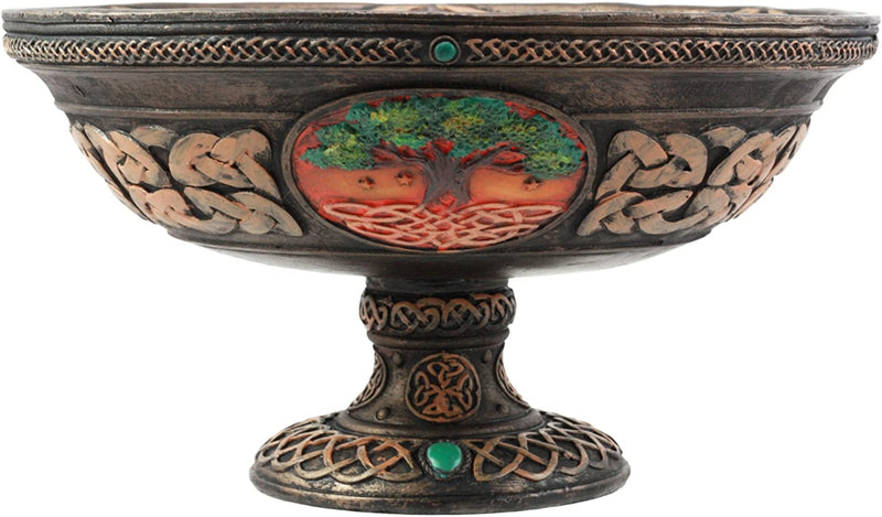 Ebros Ancient Celtic Tree of Life Offering Bowl Figurine 8.5"H Celtic Knotwork