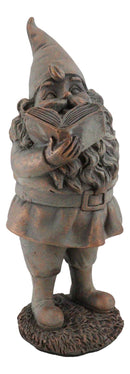 Whimsical Festive Holiday Novelty Old Mr Gnome Dwarf Reading Story Book Figurine