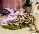 Ebros Starry Night Lavender Fairy Sleeping On Lily Pad Soap Dish Vanity Decor