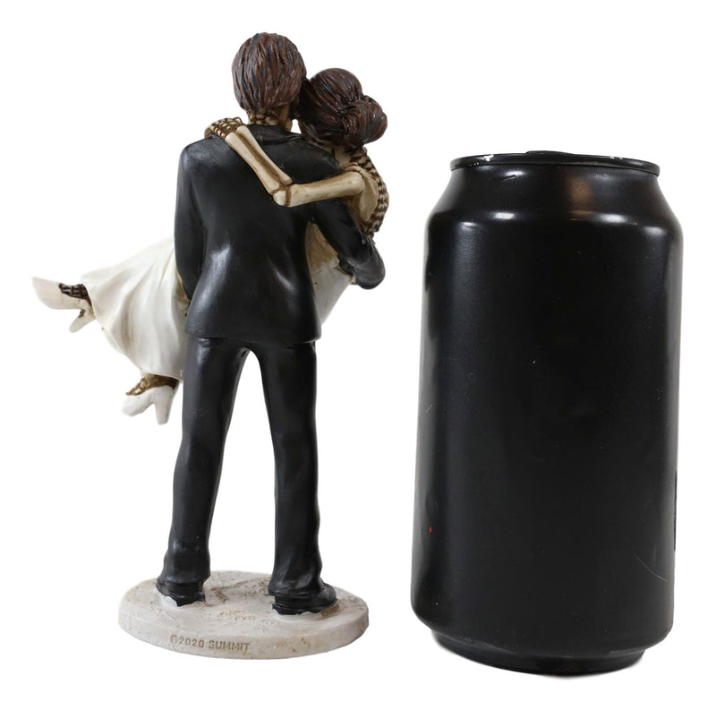Ebros Groom Carrying Bride Skeleton Face Wedding Couple Statue Figurine 6.25"H