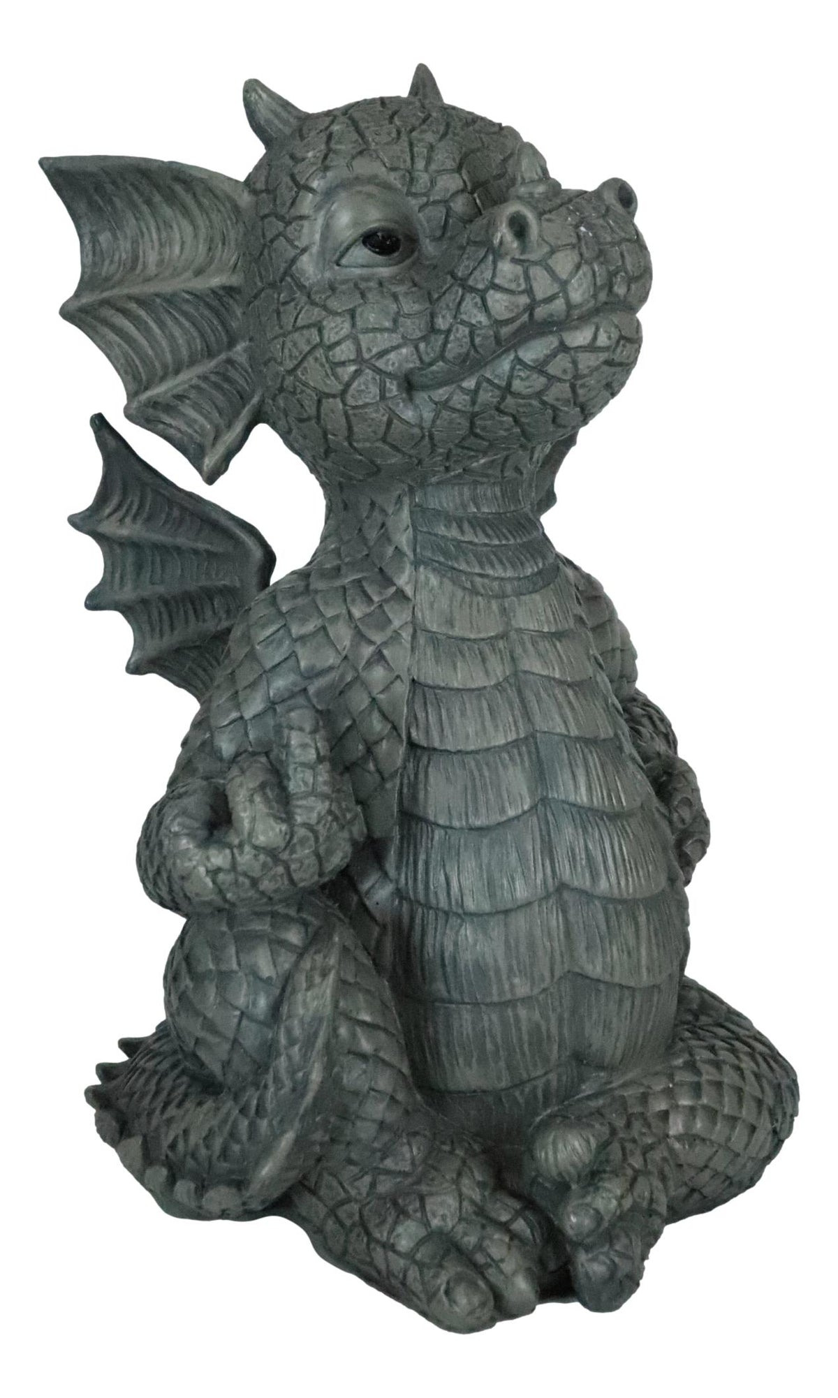 Keep Off Flip The Bird Rude Baby Dragon Sitting Statue 10"H Fairy Garden Decor - Ebros Gift