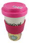 Festival Fuel Mandala Bamboo Fiber Reusable Travel Mug Cup W/ Lid And Sleeve
