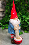 Festive Holiday Golfer Gnome Using Toadstool Mushroom As Golf Club Figurine