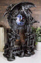 Large Gothic Smaug Dragon Overlord Guarding Castle Pendulum Table Clock Statue