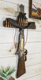 Rustic Western Cowboy Hat Hunting Rifle With Bullet Shell Casings Wall Cross