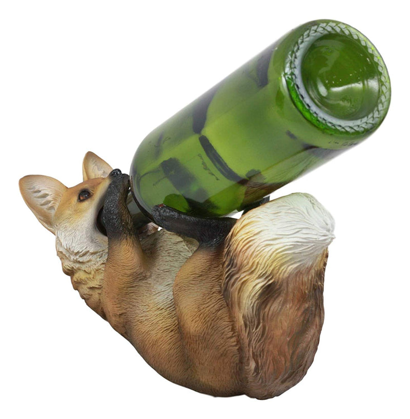 Ebros Fox Wine Bottle Holder Fox and Grapes Kitchen Countertop Caddy Storage
