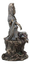 The Water And Moon Goddess Kuan Yin Bodhisattva Statue In Bronzed Resin 7"Tall