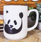 Set of 2 Giant Panda Bear Abstract Silhouette Art Ceramic Coffee Tea Mug Cup