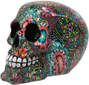 Ebros Day Of The Dead Color Beads And Floral Tattoo Sugar Cranium Skull Statue