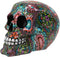 Ebros Day Of The Dead Color Beads And Floral Tattoo Sugar Cranium Skull Statue
