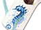 Nautical Marine Blue White Seahorse Ceramic Hot Or Cold Drink Jug Pitcher 35oz