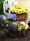 Ebros Gift Large Rustic Wildlife Black Bear Riding Tricycle Flowers Or Plants Planter Statue 20.5" Long