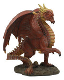 Ebros Quetzalcoatl Bone Scavenger Red Muscle Dragon Statue 8" Tall Home Decor Resin