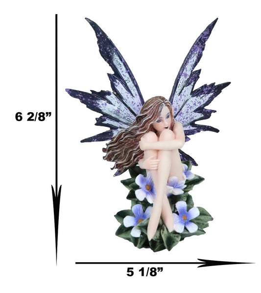Amy Brown Whimsical "Luna" Periwinkle Flower Nude Garden Fairy Figurine Fae