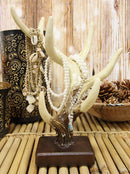 Ebros Rustic Buck Deer Antler Jewelry Accessories Holder Hook Stand 10.25"H