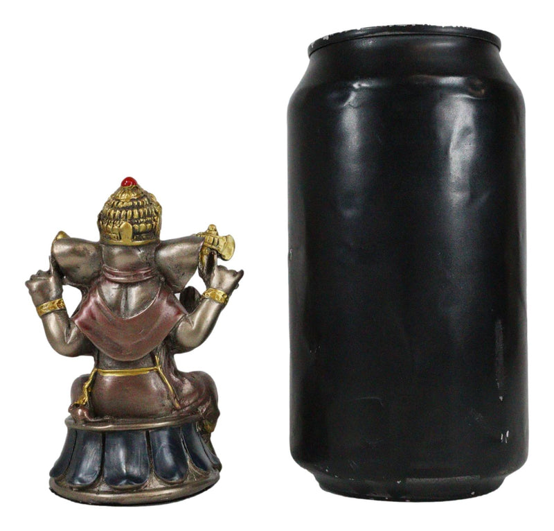 Small Hindu Ganesha Ganapati Hindu Elephant God Sitting On Drum Figurine