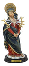 Ebros Gift Our Lady of Seven Sorrows Mater Dolorosa Standing Blessed Virgin Mary Statue On Pedestal Base with Brass Inscription 8.5" Tall Figurine
