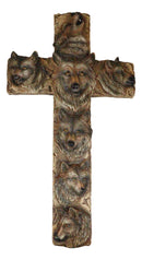 Rustic Western Animal Totem Spirit Wolves Howling Gray Wolf Wall Cross Decor