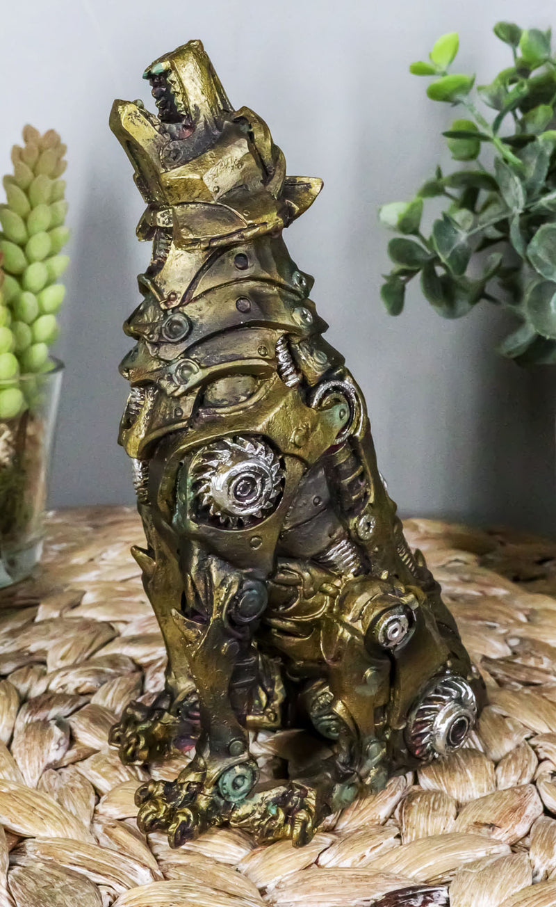 Ebros Denizen Of Twilight Steampunk Wolf Howling Statue 6" Tall Lycan Werewolf